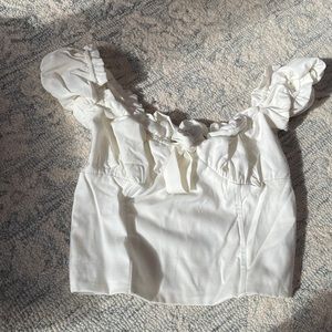 Adika white puffy sleeve top size M
